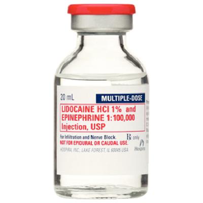 Lidocaine 1% + Epinephrine bottle