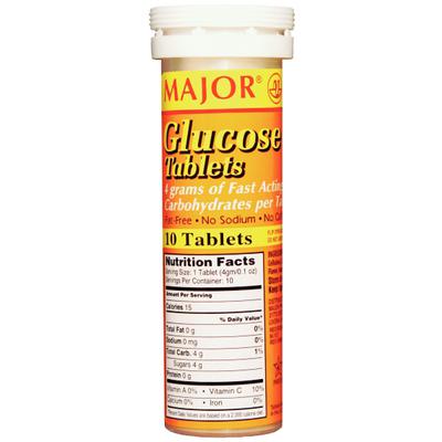 Bottle of glucose tabs